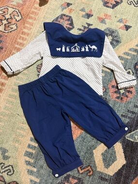 Classic Navy & White Boys' Matching Set - Sailor Top & Pants